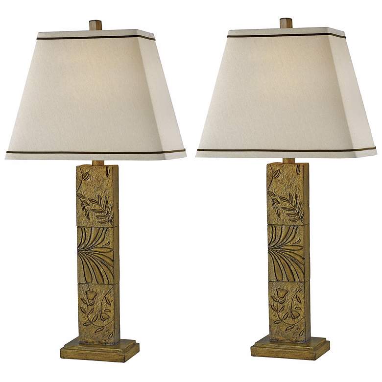 Image 1 Set of 2 Botanica Toffee Table Lamps
