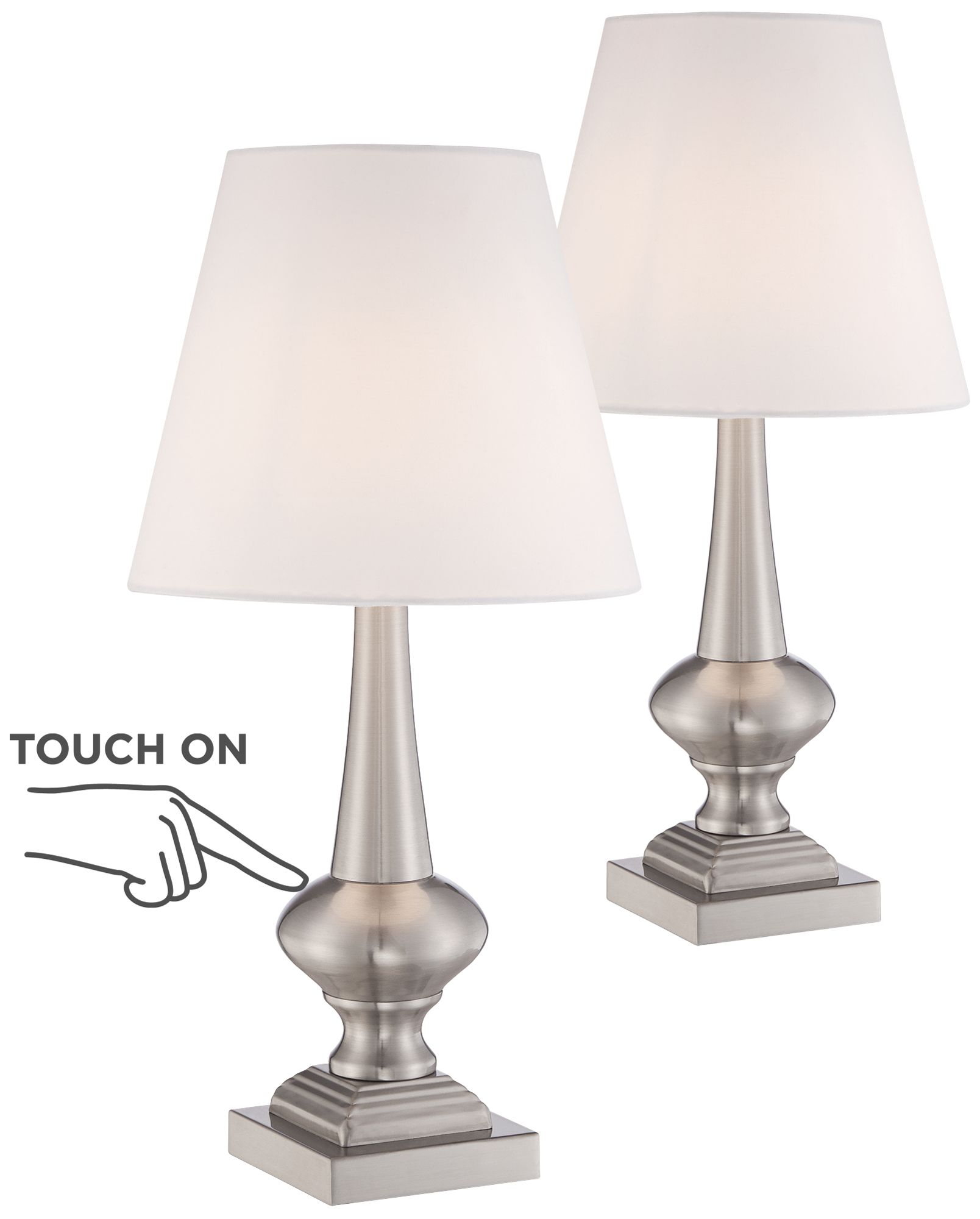 brushed nickel touch lamp