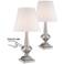 Set of 2 Brooks Brushed Nickel Touch On-Off Table Lamps
