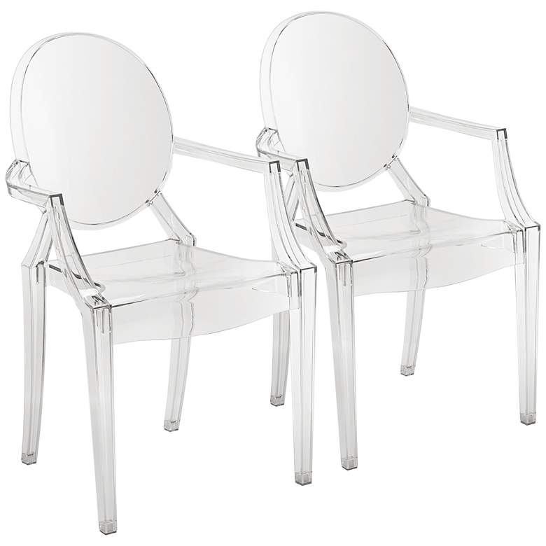 Image 1 Set of 2 Cabana Clear Indoor or Outdoor Dining Chairs