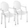 Set of 2 Cabana Clear Indoor or Outdoor Dining Chairs