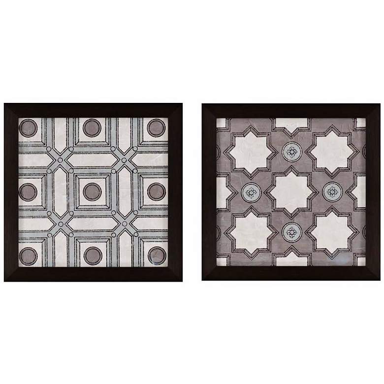 Image 1 Set of 2 Caisson 21 inch Square Framed Decorative Wall Art
