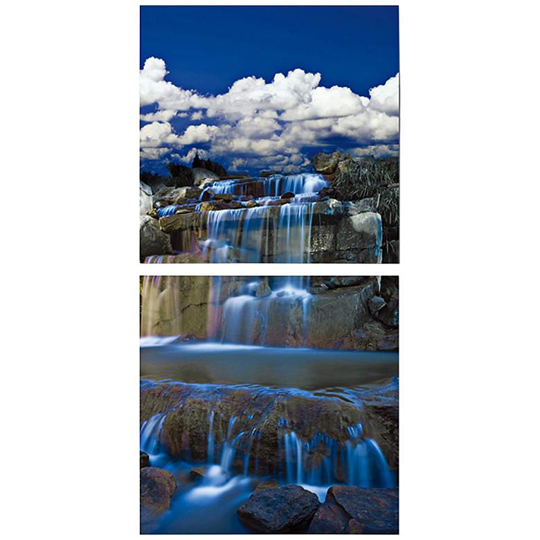 Image 1 Set of 2 Cascades 19 3/4 inch Square Canvas Wall Art