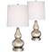 Set of 2 Castine Mercury Glass USB Table Lamps with 9W LED Bulbs