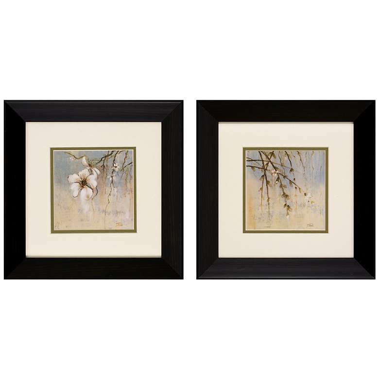 Image 1 Set of 2 Cherry Blossom I/II 13 inch Floral Wall Art Prints