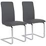 Set of 2 Cinzia Gray and Chrome Side Chairs