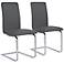 Set of 2 Cinzia Gray and Chrome Side Chairs
