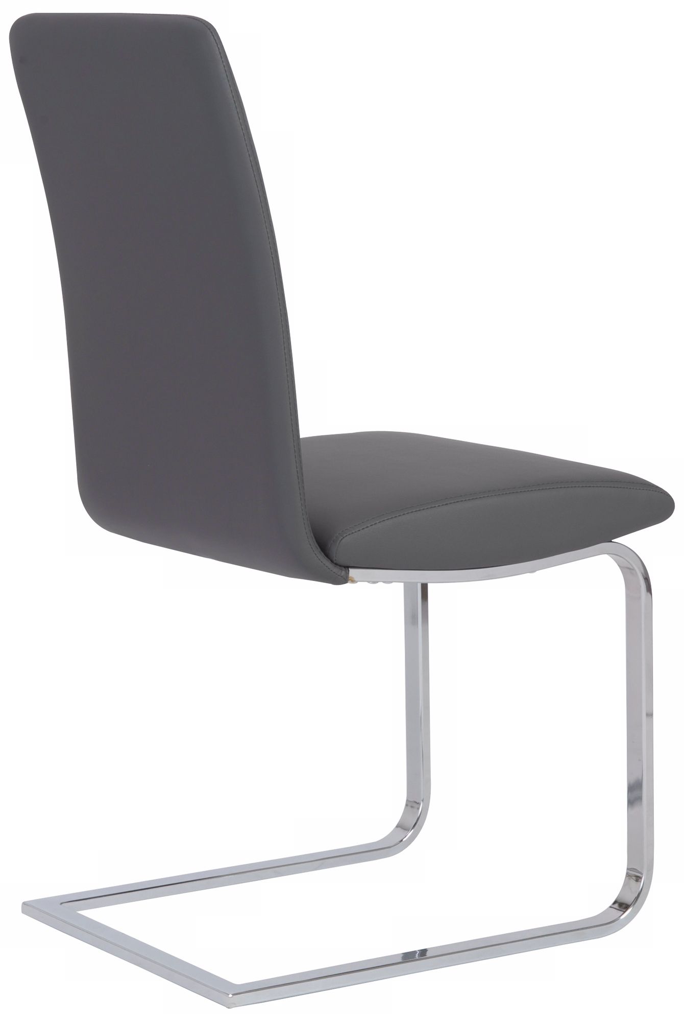 Image 4 Set of 2 Cinzia Gray and Chrome Side Chairs more views