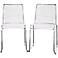 Set of 2 Clear Acrylic Dining Chairs
