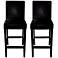 Set of 2 Coco 30" High Black Bycast Leather Bar Stool