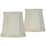 Set of 2 Creme Fabric Lamp Shade 3x4x4 (Clip-On)