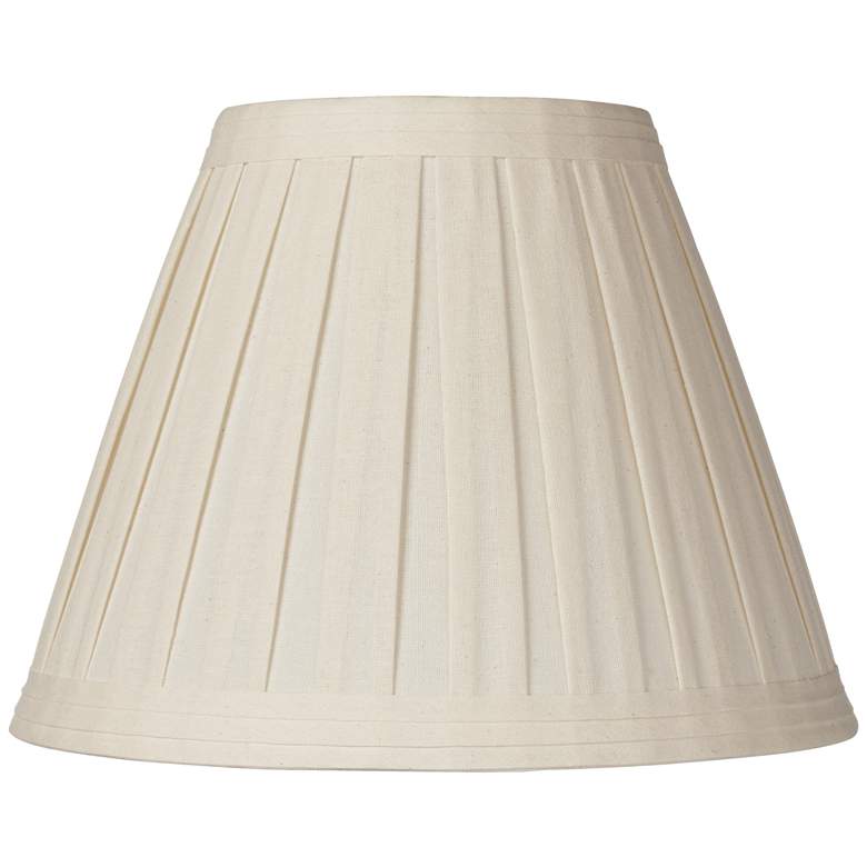 Set of 2 Creme Linen Box Pleat Lamp Shades 7x14x11 (Spider) more views