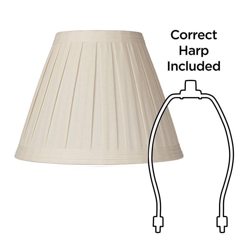 Set of 2 Creme Linen Box Pleat Lamp Shades 7x14x11 (Spider) more views