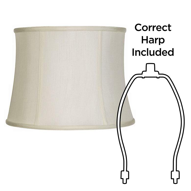 Set of 2 Creme White Lamp Shades 14x16x12 (Spider) more views