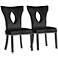 Set of 2 DeJarnette Black Velveteen Dining Chair
