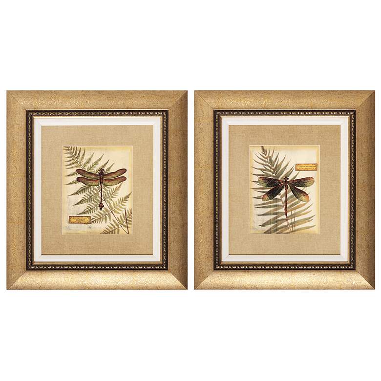 Image 1 Set of 2 Dragonfly Fern Wall Art