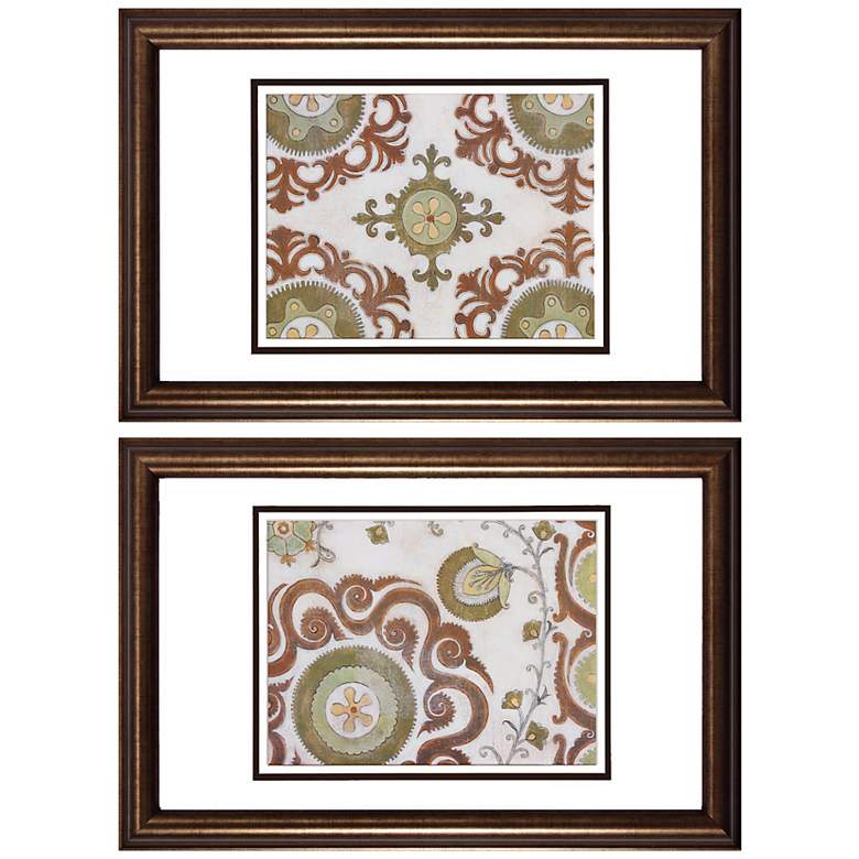 Image 1 Set of 2 Earth Suzani Prints Wall Art