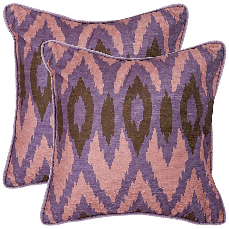 Image 1 Set of 2 Easton Lavender 18 inch Square Safavieh Pillows