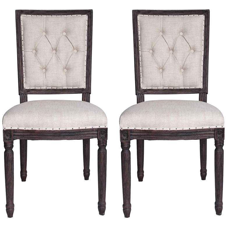 Image 1 Set of 2 Elton Rustic Java Dining Chairs