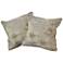 Set of 2 Flower Scroll 18" Square Throw Pillows