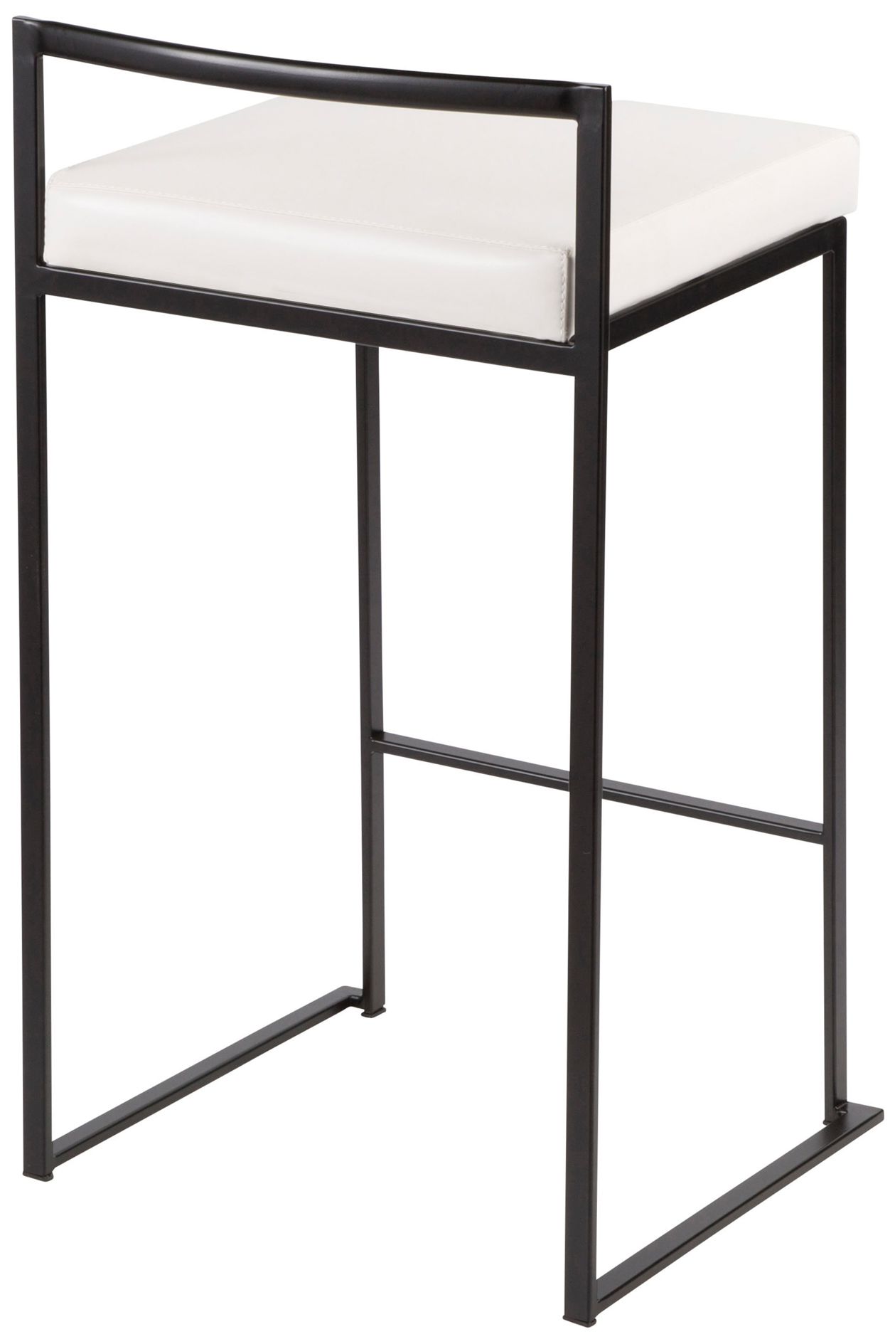 Image 5 Set of 2 Fuji Counter Stool Black with White PU Cushion by LumiSource more views