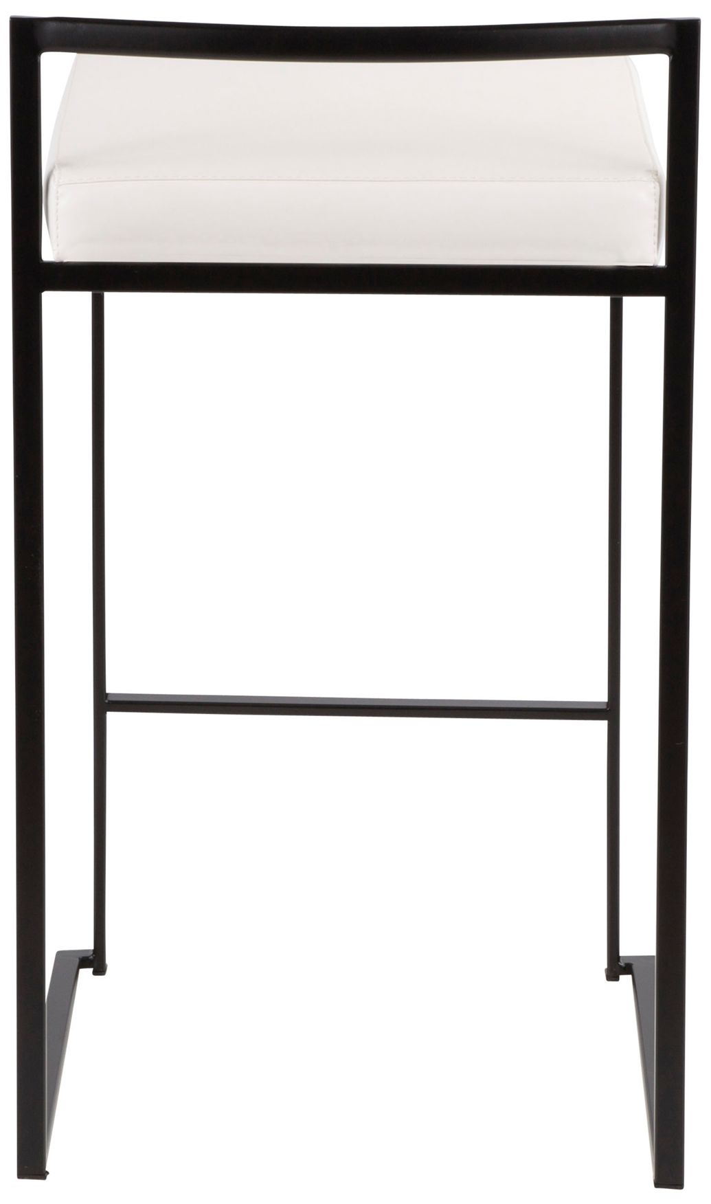 Image 6 Set of 2 Fuji Counter Stool Black with White PU Cushion by LumiSource more views