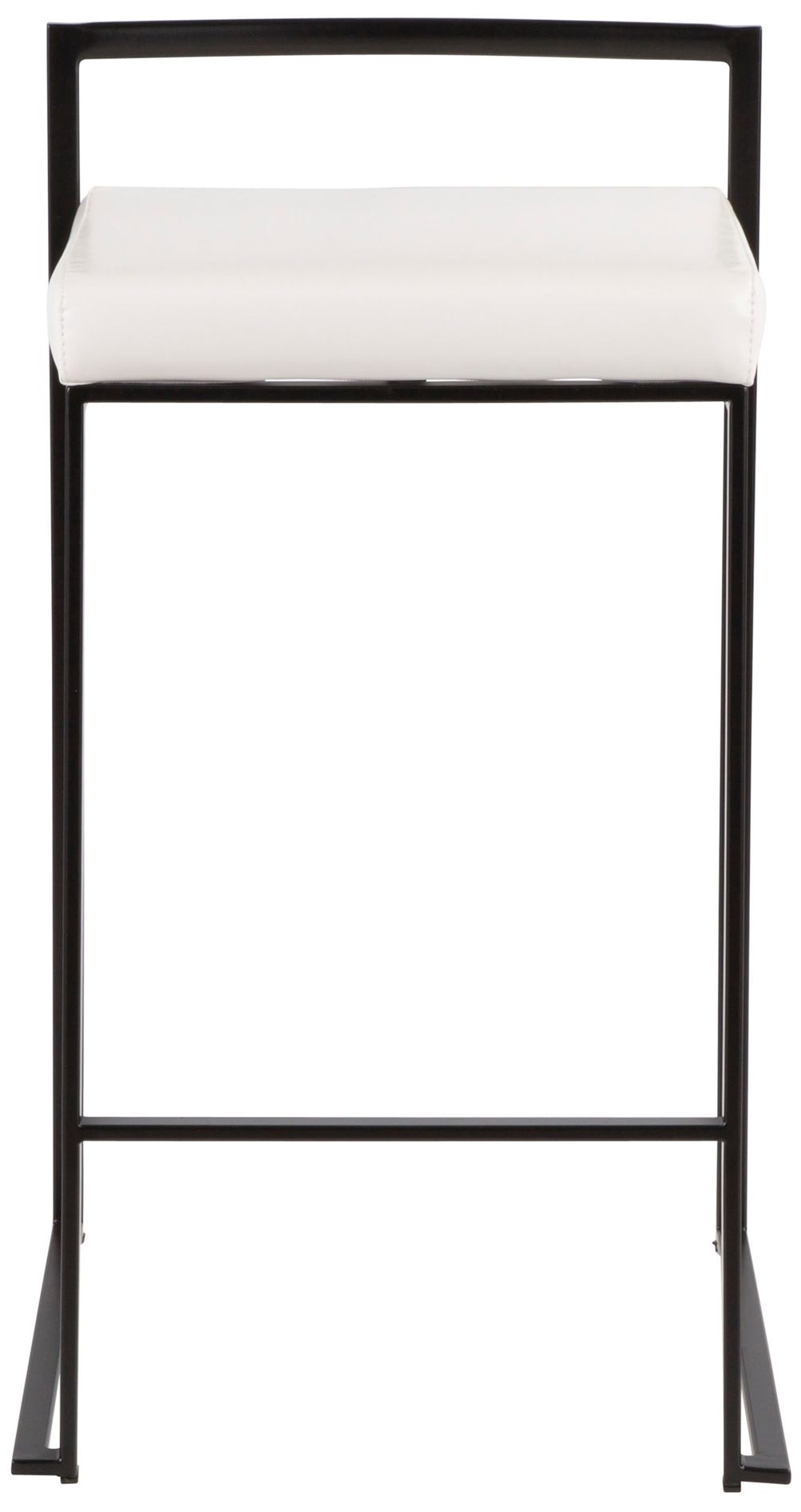 Image 7 Set of 2 Fuji Counter Stool Black with White PU Cushion by LumiSource more views