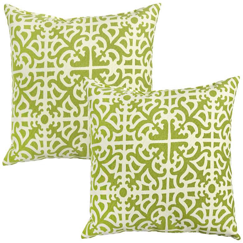 Image 1 Set of 2 Grass Green Outdoor Accent Pillows