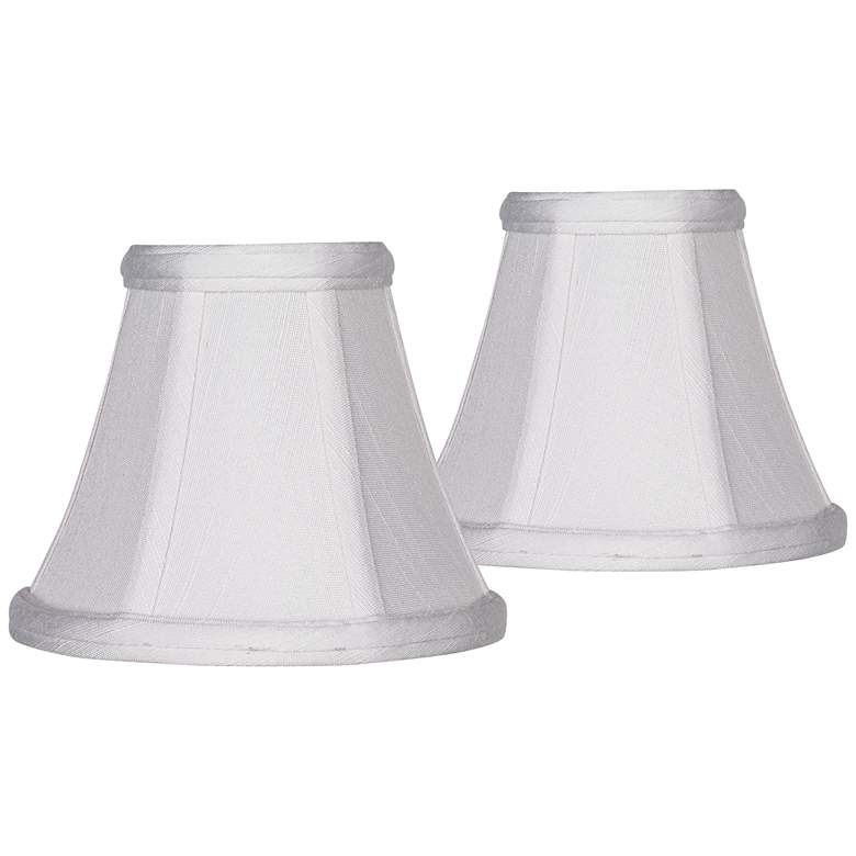 Image 1 Set of 2 Imperial White Fabric Lamp Shades 3x6x5 (Clip-On)