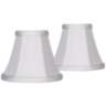 Set of 2 Imperial White Fabric Lamp Shades 3x6x5 (Clip-On)