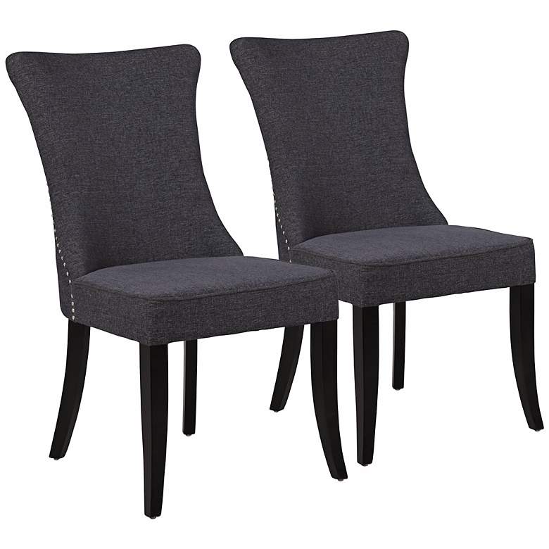 Image 1 Set of 2 Jillian Dark Oak Dining Chairs