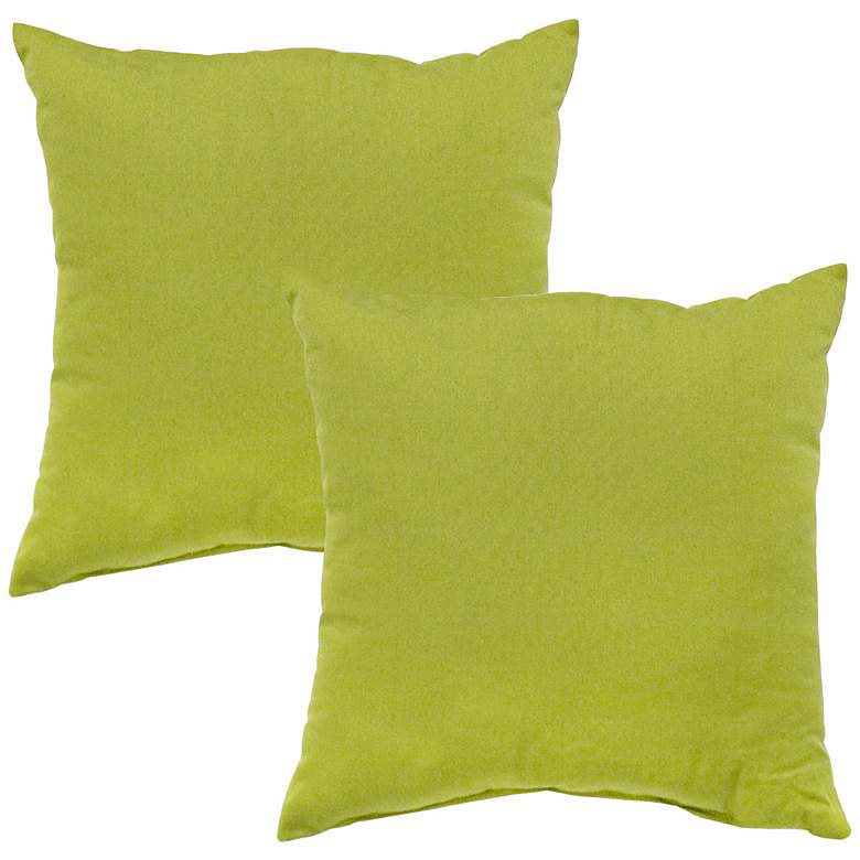 Image 1 Set of 2 Kiwi Green Outdoor Accent Pillows