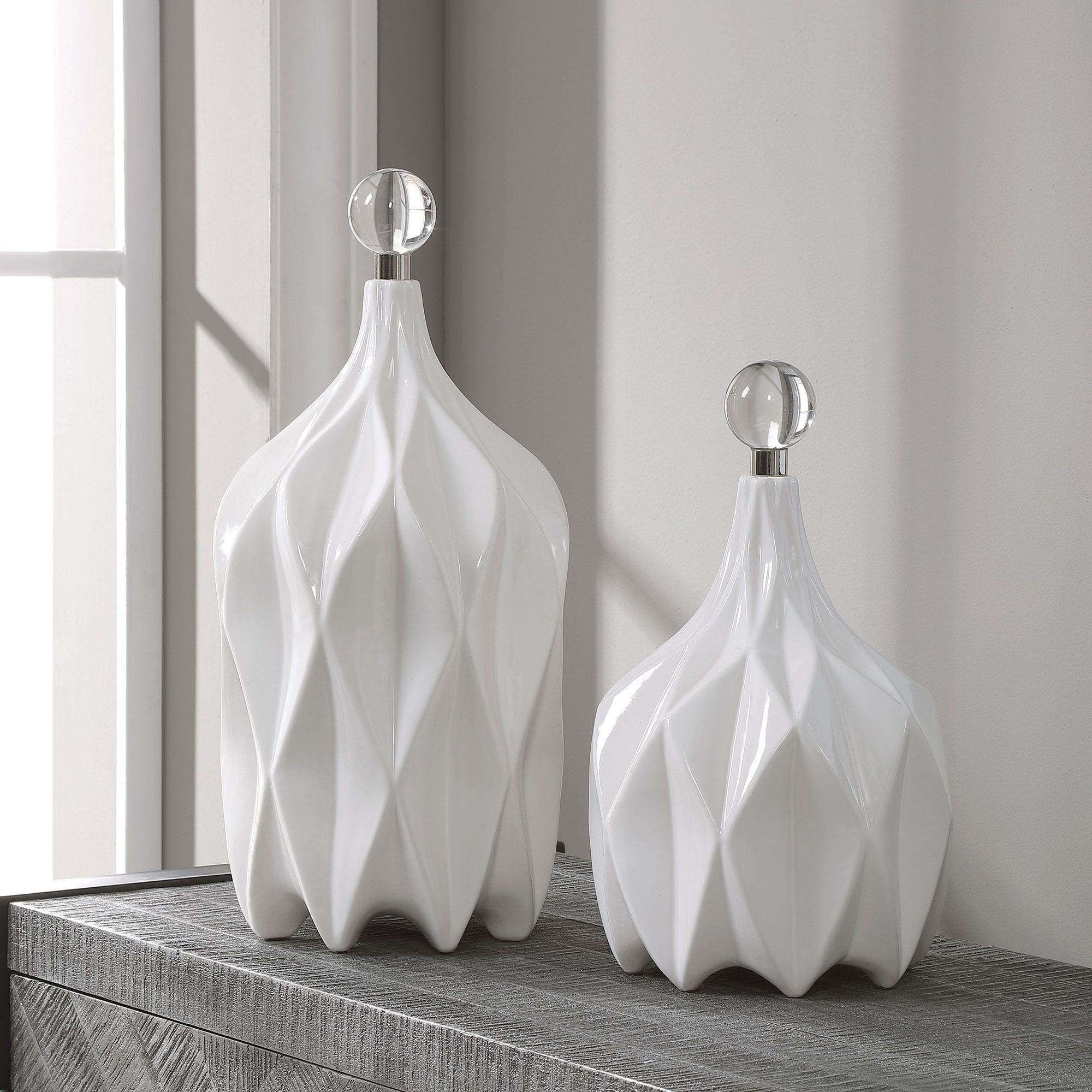 Set of 2 Klara White Bottles