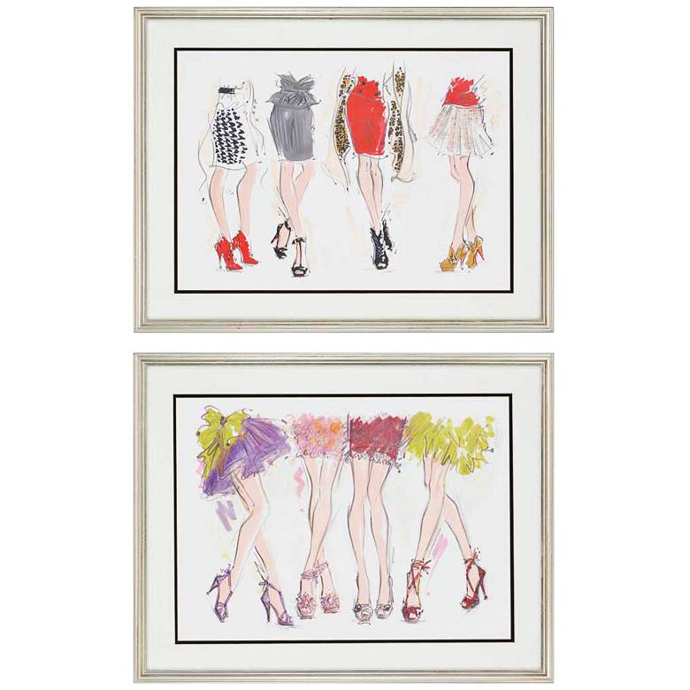 Image 1 Set of 2 Legs 28 inch Wide Framed Fashion Wall Art 