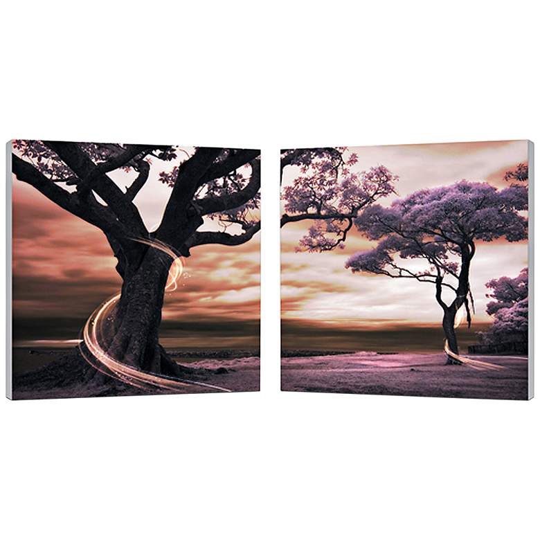 Image 1 Set of 2 Lilac Enchantment 19 3/4 inch Square Canvas Wall Art
