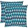 Set of 2 Luca Blue Ikat 18" Square Safavieh Pillows