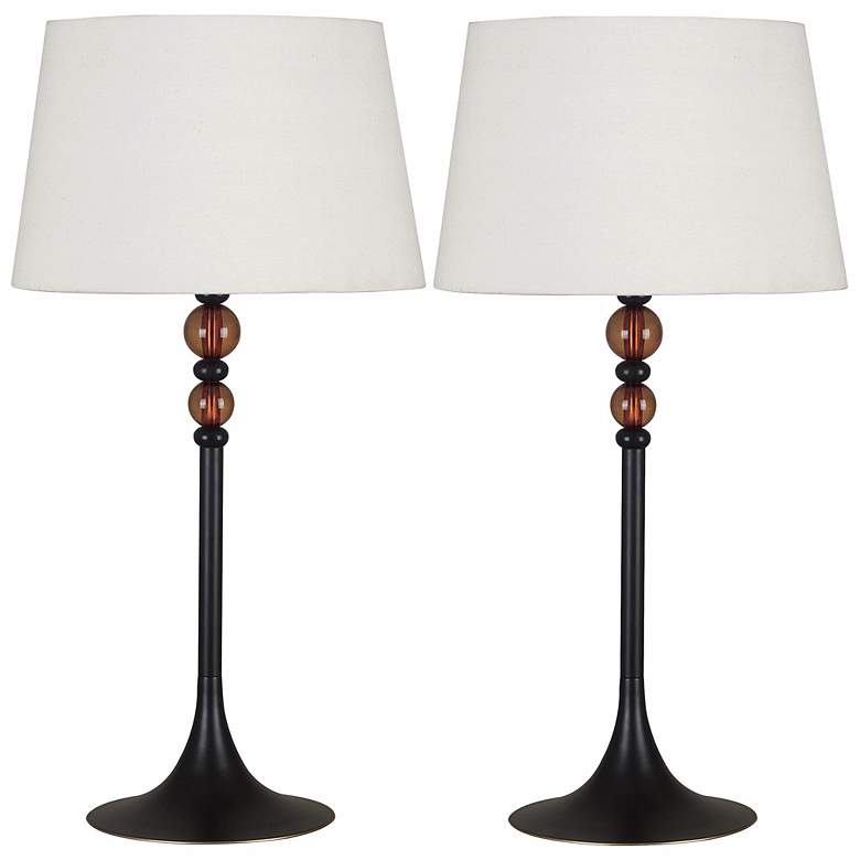 Image 1 Set of 2 Luella Amber Accent Table Lamps