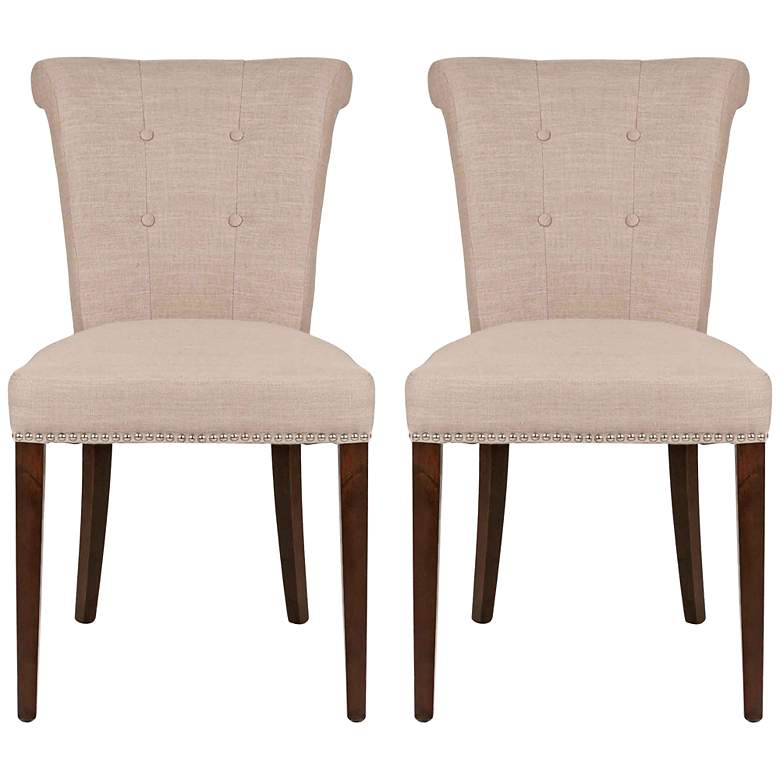 Image 1 Set of 2 Luxe Almond Dining Chairs