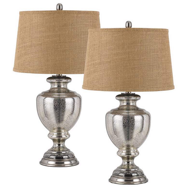 Image 1 Set of 2 Marcos Aged Glass Table Lamps