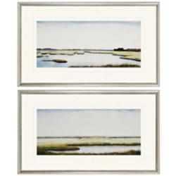 Set of 2 Marshlands I 30&quot; Wide Framed Coastal Wall Art
