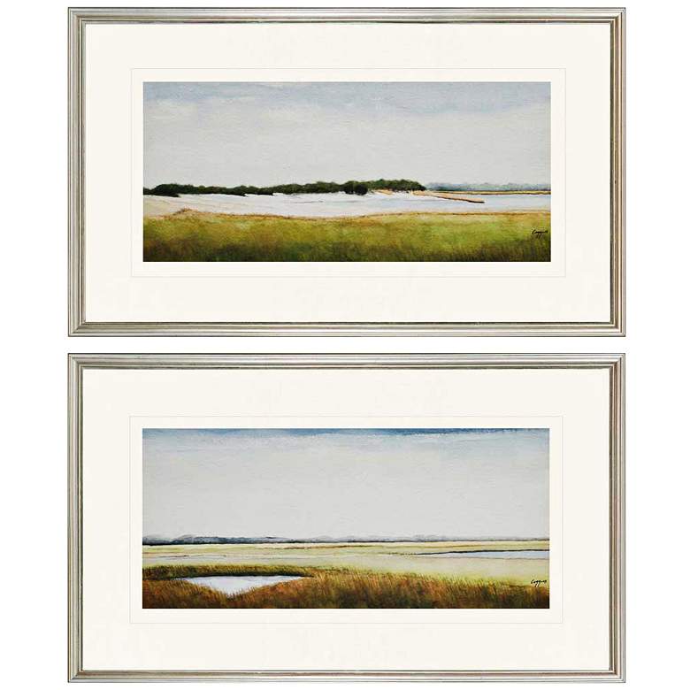 Image 1 Set of 2 Marshlands II 30" Wide Framed Coastal Wall Art