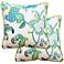 Set of 2 Maxine 25" Square Welt Cording Outdoor Pillows