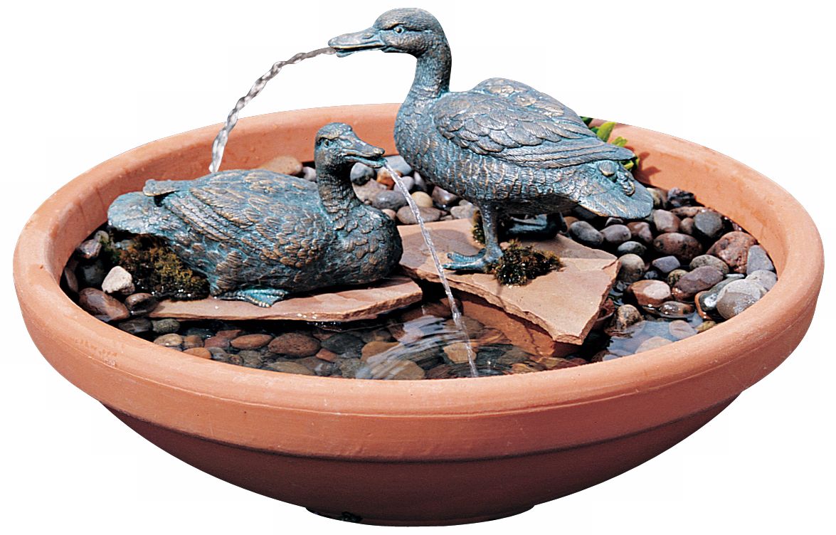 Image 2 Set of 2 Medium Ducks Pond Spitter Fountain - Made to Order