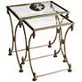Set of 2 Metalwork&#39;s Antique Gold Nesting Tables