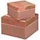 Set of 2 Milano Pleated Peach Silk Decorative Boxes