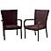 Set of 2 Multi-Brown PE Wicker Outdoor Club Chairs