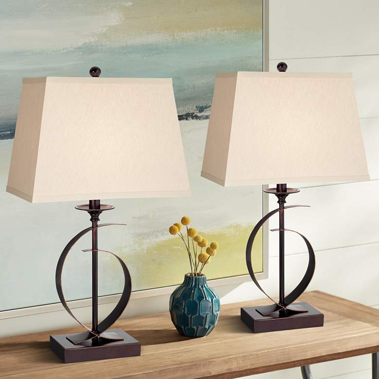 Image 1 Set of 2 Nokko Open Base Table Lamps