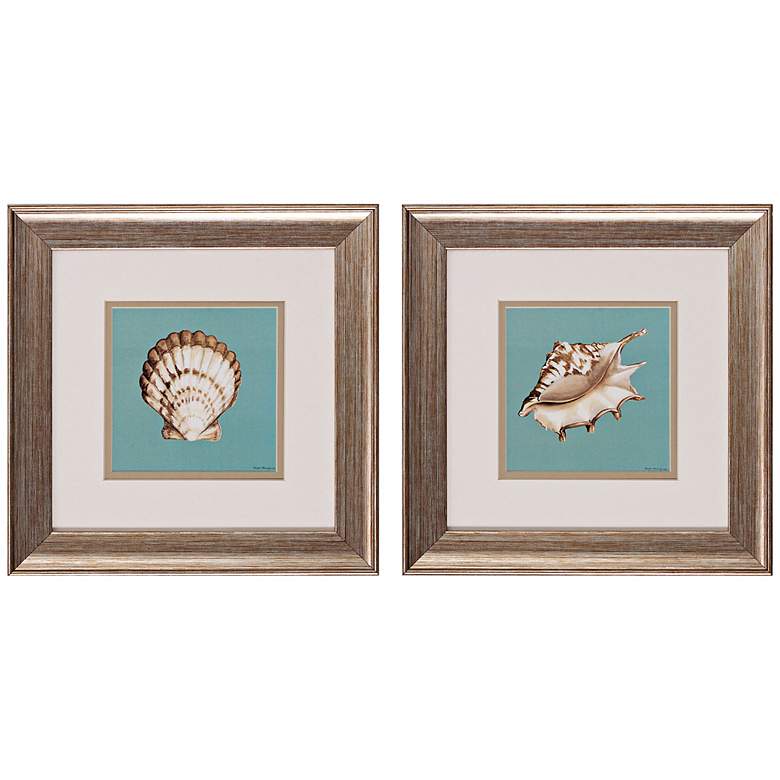 Image 1 Set of 2 Ocean Seashells Wall Art Prints