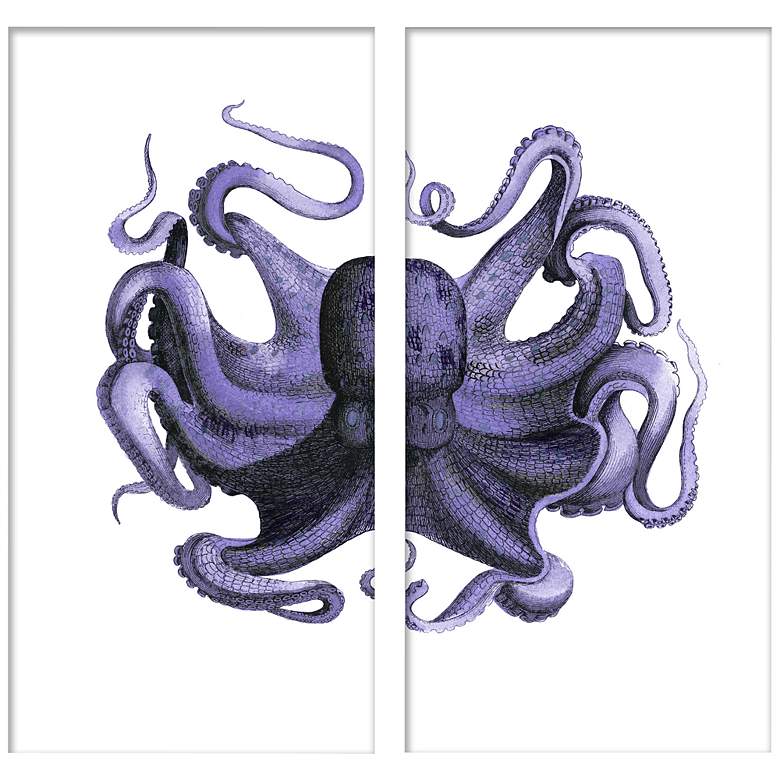 Image 1 Set of 2 Octopus Diptych 38 1/2 inch High Giclee Wall Art