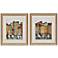 Set of 2 Old Town Port 31" High Cityscape Wall Art 